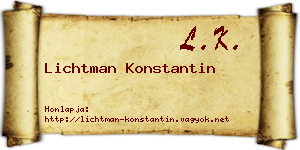 Lichtman Konstantin névjegykártya