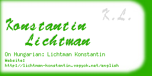 konstantin lichtman business card
